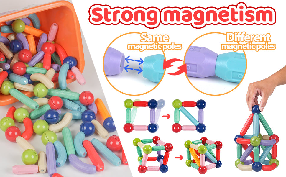 🧲🧸 Magnetic Sticks Building Blocks – 36 Pieces