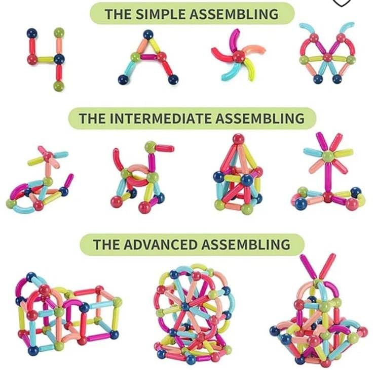 🧲🧸 Magnetic Sticks Building Blocks – 36 Pieces