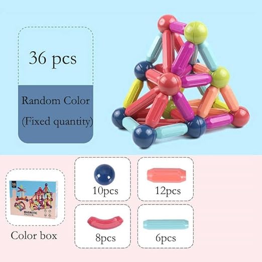 🧲🧸 Magnetic Sticks Building Blocks – 36 Pieces