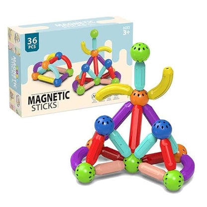 🧲🧸 Magnetic Sticks Building Blocks – 36 Pieces