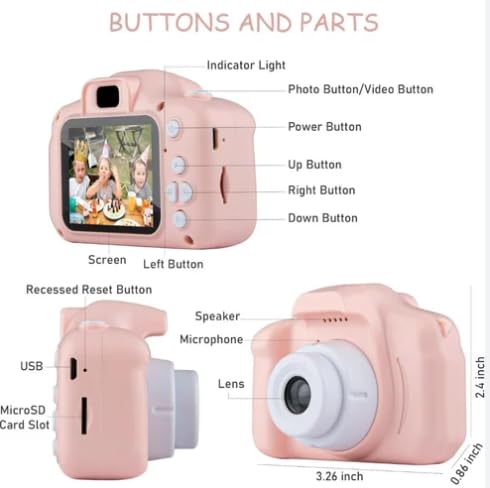 Kids Camera Toy for 3-12 Year Olds | Fun Digital Camera for Kids - Multicolour