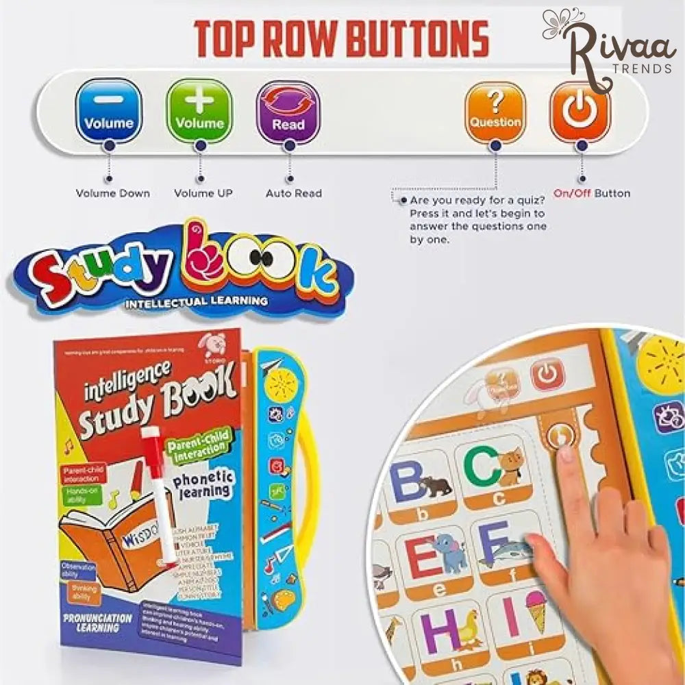 Intelligence Sound Book Learning Cards for Children, English Letters & Words Learning Book